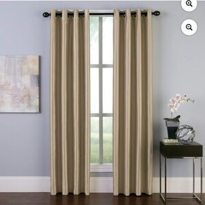 Curtainworks Blackout Grommet Curtains, Faux Silk, Sand, 50" x 84" - Set of 2!